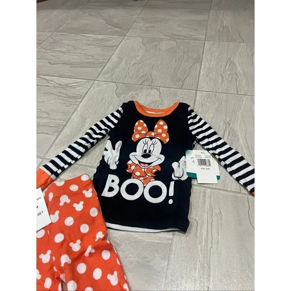 Disney Minnie Mouse Boo Halloween 2pc Jammy Set Girls Size 6-9 Month NEW
